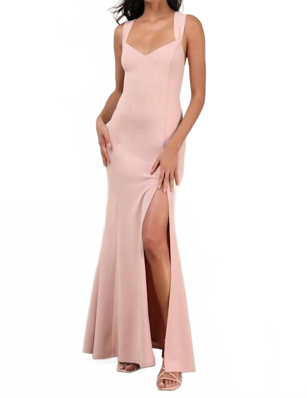 NEW LULUS taline strappy mermaid maxi dress in blush pink